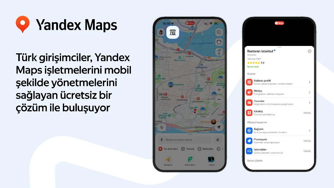 Yandex Maps’ten girişimcilere ücretsiz mobil yönetim