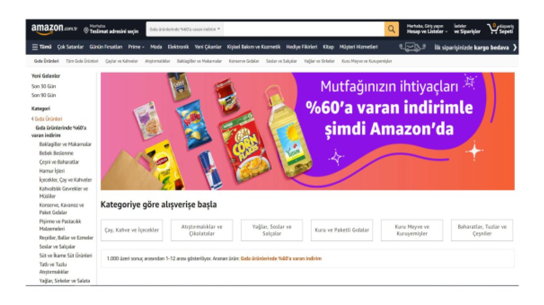 Amazon Türkiye, Gıda ve İçecek kategorisi açıldı