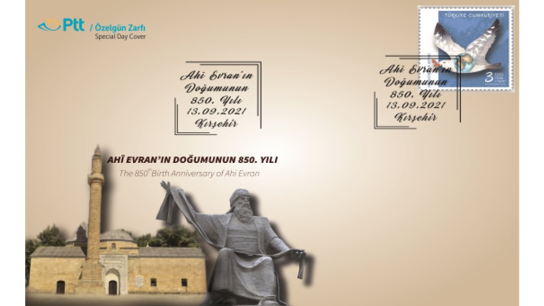 PTT'den Ahi Evran'ın doğumunun 850. yılı konulu 'özel gün' zarfı