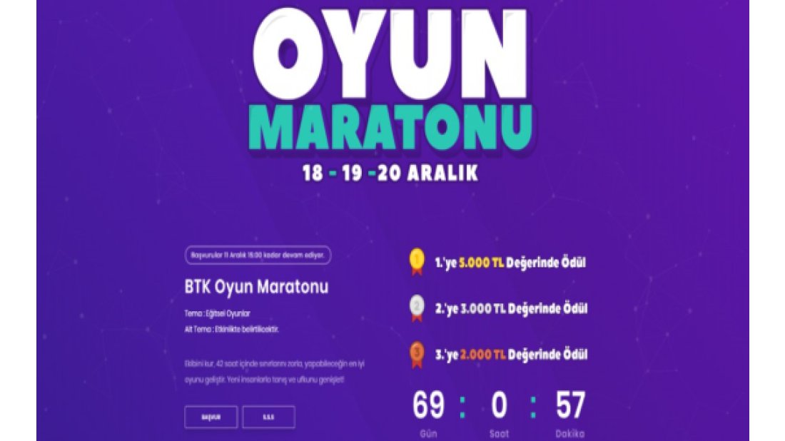 BTK'da Oyun Maratonu gerçekleştirilecek